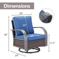 thumbnail image 2 of OPOHORO Outdoor Swivel Rocking Glider Chairs Set of 4, Outside All Weather Brown Wicker Patio Rocker Chairs for Porch or Deck, Blue Cushion, 2 of 7