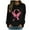 Black, variant on WREESH Women's Graphic Long Sleeve Sweatshirt Casual Loose Fit Pink Ribbon Cancer Awareness Top Black
