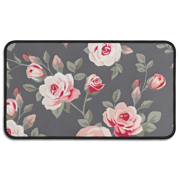 Pioneer Flower Floral Print Pattern Door Rugs,Washable Non Slip Door Mats Indoor,Decorative Door Mats,Entry Mat Indoor for Entrance,Bedroom,Kitchen,Bathroom,30"x17"