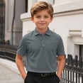 thumbnail image 2 of Tfken Comfy Tops For Boys Soft Daily Wear Travel Lightweight Shirts Short Sleeve Solid Color Casual Summer Button Child Classic Clothes Size 13-14 Years, 2 of 4