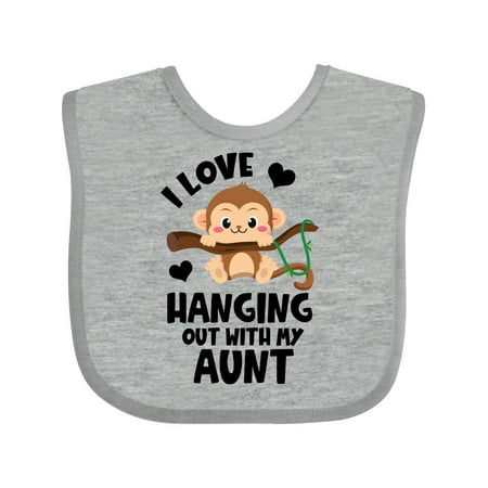 

Inktastic Monkey I Love Hanging out with My Aunt Gift Baby Boy or Baby Girl Bib