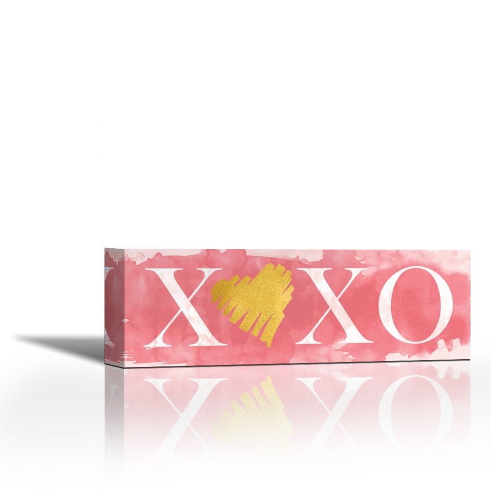 Pink XOXO Contemporary Fine Art Giclee on Canvas Gallery Wrap wall