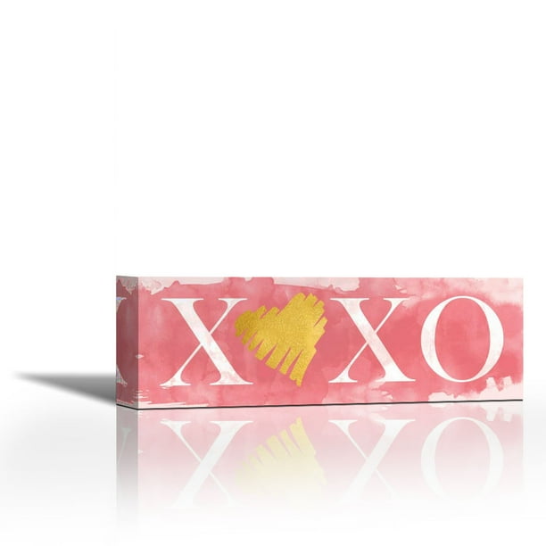 Pink XOXO Contemporary Fine Art Giclee on Canvas Gallery Wrap wall