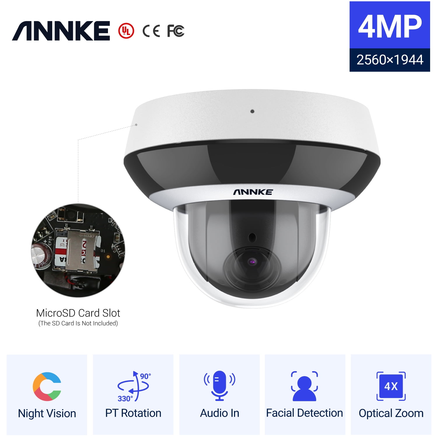 personality Maestro pill ANNKE 4MP Super HD PoE Network PTZ IP Security Camera with 2.8-12mm 4X  Motorized Optical Zoom H.265+ Indoor Outdoor IP Camera - Walmart.com