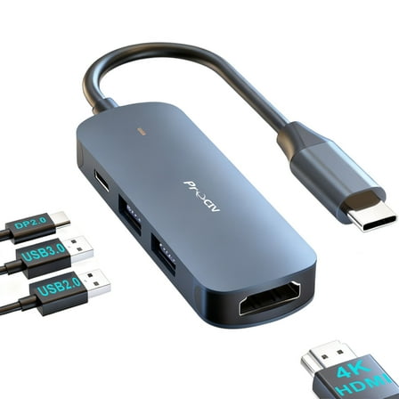 4 in 1 Docking Station, USB C Docking Station Monitor, HDMI Adapter Hub for Mac MacBook Pro with HDMI, USB 3.0/2.0, 100W PD2.0 Charging Port