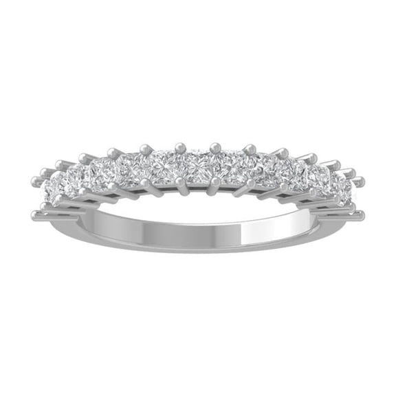Araiya Fine Jewelry Sterling Silver Princess-shape Diamond Wedding Band Ring (1/2 cttw, I-J Color, I2-I3 Clarity), Size 9.5