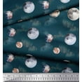thumbnail image 2 of Soimoi Blue Rayon Fabric Planet Galaxy Print Fabric by the Yard 42 Inch Wide, 2 of 3