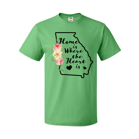 Inktastic Georgia Home Where the Heart is with Watercolor Floral T-Shirt
