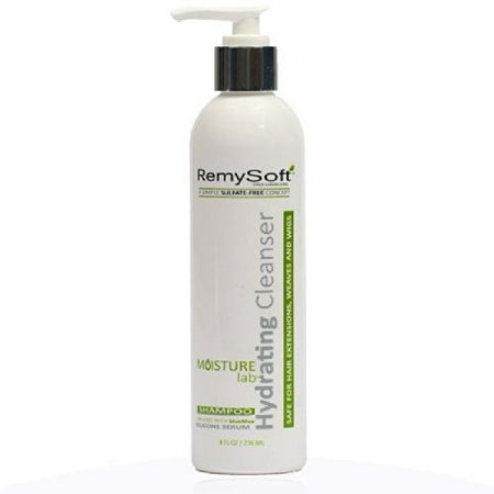 remysoft moisturelab hydrating cleanser - safe for hair extensions, weaves and wigs - salon formula shampoo 8oz - gentle sulfate-free (Best Shampoo For Weave Hair Extensions)