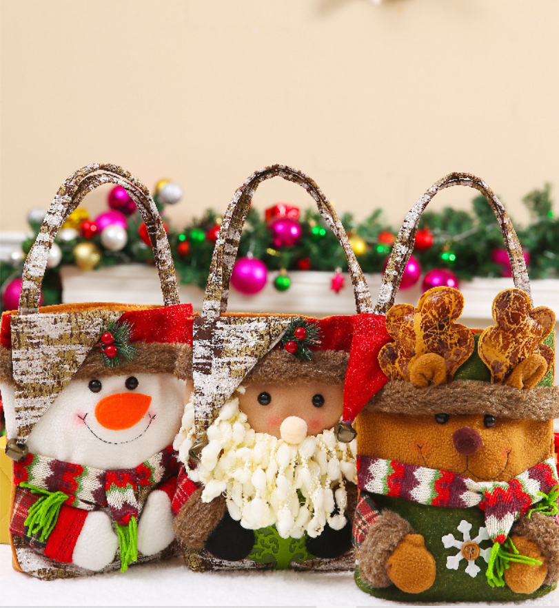 small cloth christmas gift bolsas