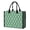 Green and White Checkered Pattern, variant on Brown and Blue Checkered Pattern Beach Tote Bag, Shopping Carry Tote with Inner Pocket & Removable Bottom, Padded Handles Gifts for Women Men