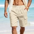 thumbnail image 2 of Lumtrix Cargo Shorts for Men Lightweight Elastic Waist Work Short Loose Fit Hiking Outdoor Bottom with Pockets Khaki 3XL, 2 of 7