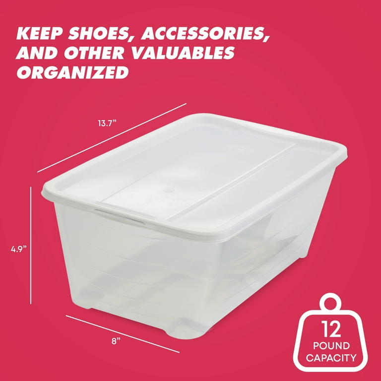 Life Story 5.7 L Clear Shoe Closet Storage Box Stacking Container 20 Boxes