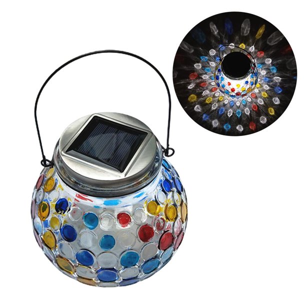 Bolas De Cristal De Mosaico Led, Luces Solares Para Jardín, Lámpara Impermeable Para Césped Con Luz Nocturna De Gancho Noticed HA035746-00