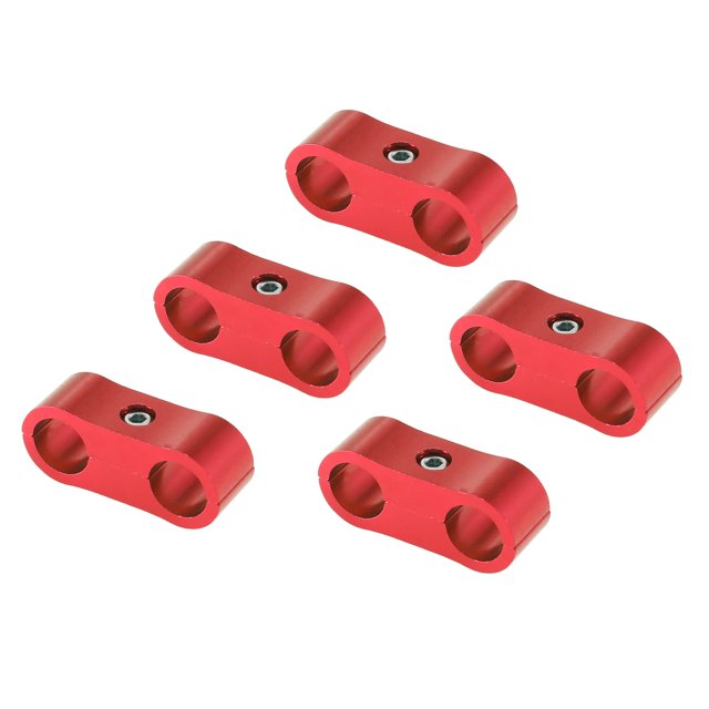 Unique Bargains 5 Pcs AN6 Hose Fuel Line Separator Clamp Blue