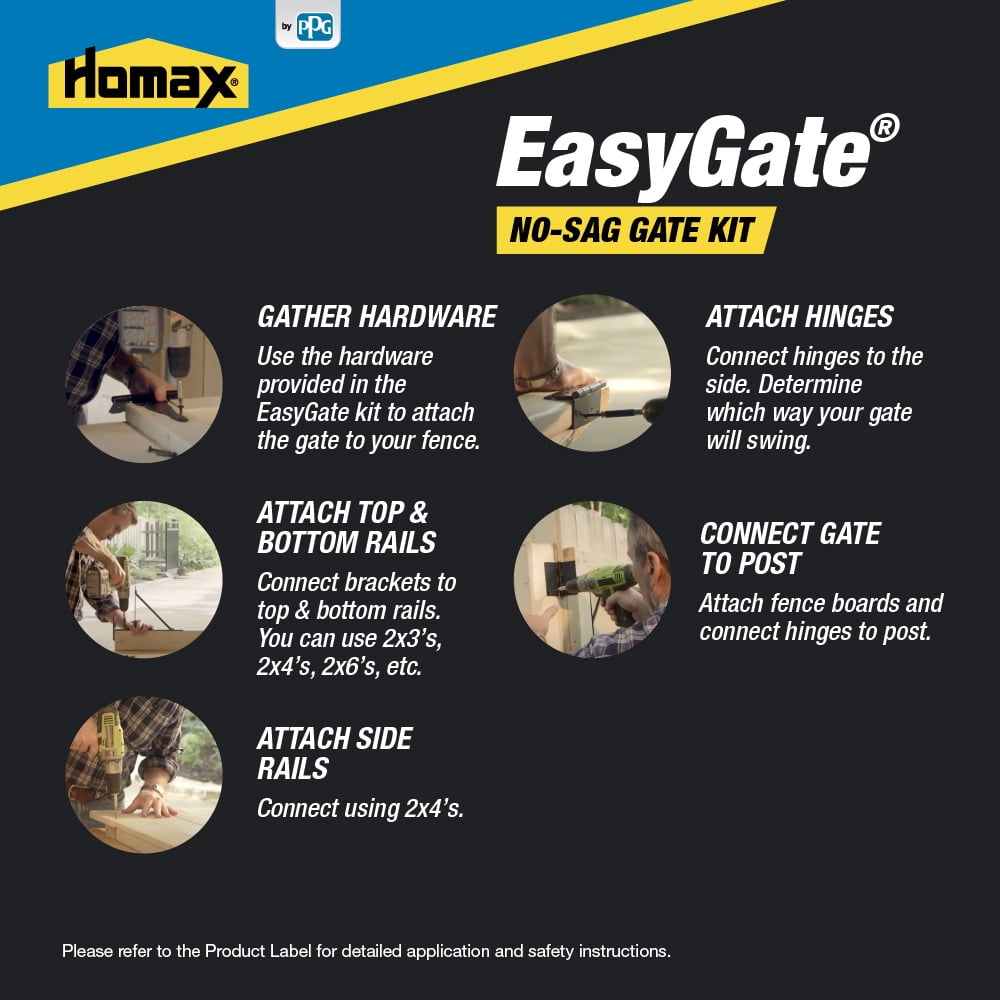Homax EasyGate No-Sag Steel Gate Bracket Kit