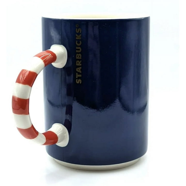2018 Starbucks Christmas Tree CANDY CANE Handle Blue Coffee Mug Cup -  Walmart.com