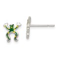 thumbnail image 1 of 925 Sterling Silver Frog Stud Earrings Animal Reptile, 1 of 6