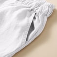thumbnail image 4 of ATOYSOY Women's Capri Pants Lounge Casual Workout Relaxed Comfy Trousers Retro Cotton Linen Girls Clearance Summer Solid Color Activewear Elastic High Waist Button Ladies White, 4 of 6
