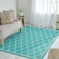 thumbnail image 3 of Luxor Outdoor/Indoor Area Rug, Teal and Ivory, 5'3" x 7', 3 of 7