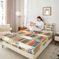 thumbnail image 2 of Manfei Floral Books Fitted Sheet Full 3 Pieces,Spring Garden Bed Set,1 Fitted Sheet and 2 Pillowcases, 2 of 6