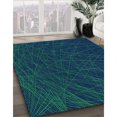 thumbnail image 3 of Ahgly Company Machine Washable Indoor Rectangle Transitional Dark Cyan Green Area Rugs, 3' x 5', 3 of 7