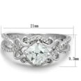 thumbnail image 2 of Luxe Jewelry Designs Women's Sterling Silver Engagement Ring with Square Cubic Zirconia - Size 6, 2 of 4