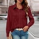 thumbnail image 2 of RKSTN Women's Sequin T Shirts Oversized Lapel Glitter Sparkly Prom Party Pullover Top Button Down Long Sleeve Shirt Women Casual Plus Size Turndown Collar Sequined Comfy Tee Party Club Night Blouse, 2 of 9