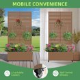 thumbnail image 5 of MAYEERTY 35*16*71"Outdoor Brown Metal Planter with Rect Louvered Climbing Trellis, Drainage hole & Wheels, 5 of 9