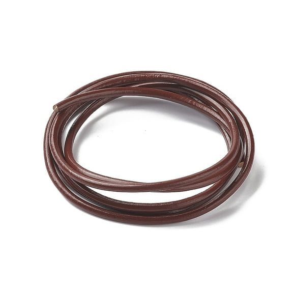 Leather Beading Cord Cowhide Leather DIY Necklace Making Material Chocolate 3mm about 1.09 yards(1m)/strand