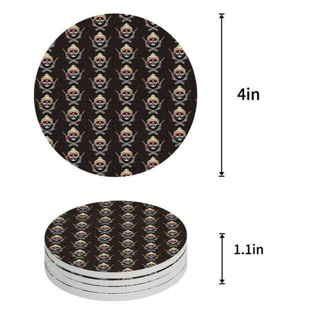 

KXMDXA Cat Set of 4 Round Coaster for Drinks Absorbent Ceramic Stone Coasters Cup Mat with Cork Base for Home Kitchen Room Coffee Table Bar Decor