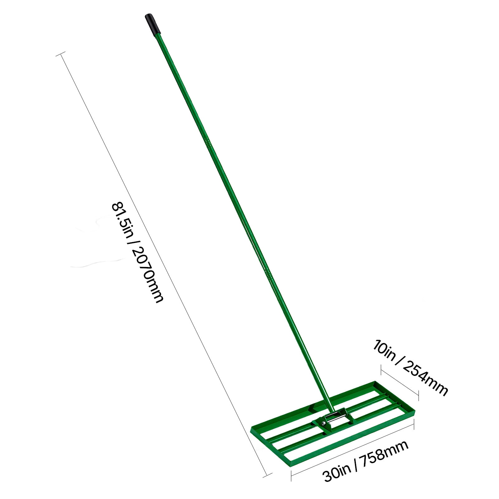 KFFKFF Lawn Leveling Rake, 30"x10" Ground Leveling Tool, Durable Yard Leveler with 78" Steel Handle, Ideal for Garden, Golf Lawn, and Farm Maintenance