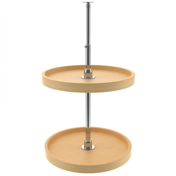Rev-A-Shelf 4WLS472-24-52 24-Inch Wood Cabinet 2-Shelf Kidney Shaped Lazy Susan