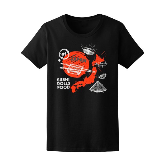 Japan Sushi Rolls Food Tee Women's -Image by Shutterstock