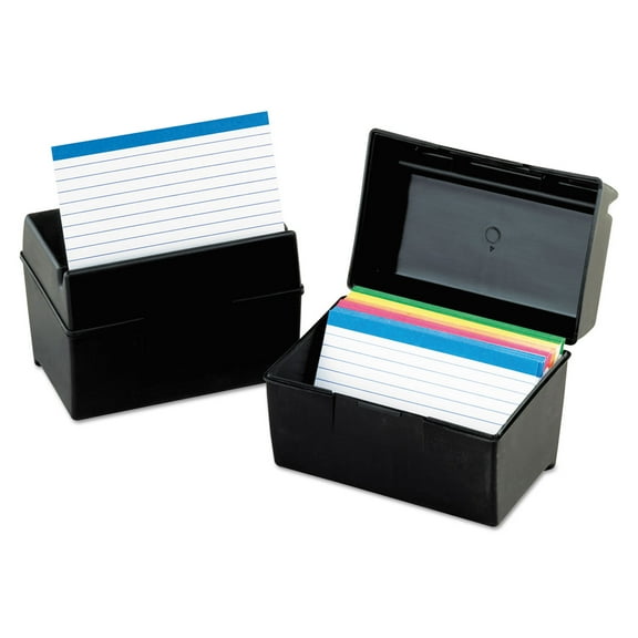 TOPS Products Plastic Index Card File, Black, 3 x 5, 300 Cards