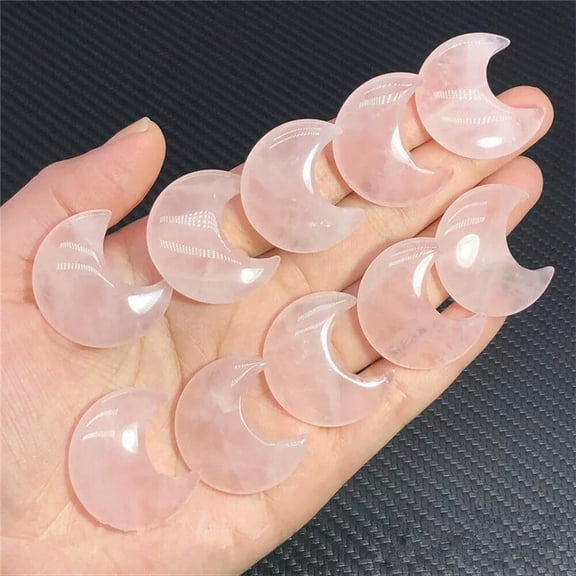 MATROOY 10x Wholesale Natural Roses Quartz Stone Moon Crystal Carved Reiki Gems Healing