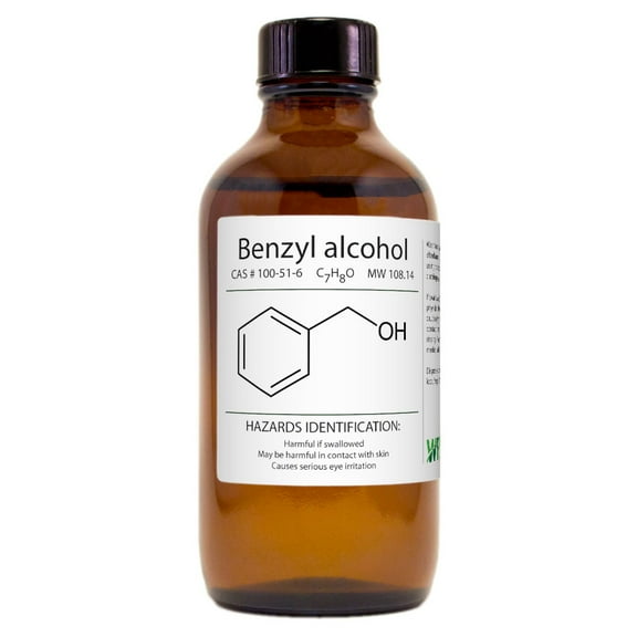 Benzyl Alcohol - 4 fl oz - Amber Glass Bottle w/ Cap - GreenHealth