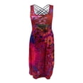 thumbnail image 4 of Robe Longue Décontractée d'Été pour Femme, Imprimé Teinture sur Nœuds, Col en U, Sans Manches, 4 of 6