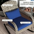 thumbnail image 5 of imerelez Outdoor Wicker Rocking Chair, Patio Rattan Rocker w/Lumbar Pillow, Padded Seat & Back Cushions for Balcony, Porch, Deck, Backyard, 5 of 9