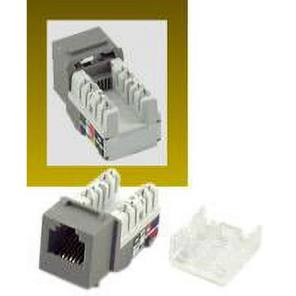 IEC RH1106F-MT-GY RJ1106 Female Narrow Keystone Connector Gray Category 3