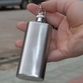 thumbnail image 3 of Riforla 2oz Mini Stainless Steel Flask Flagon with Keychain Funnel Silver One Size, 3 of 4