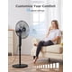 thumbnail image 2 of PELONIS Ventilador de pie con pedestal oscilante de 16" | Altura ajustable | Motor CC ultra silencioso | Control remoto | 12 velocidades | Temporizador de 12 horas | Alta eficiencia energética, 2 of 5