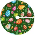 thumbnail image 1 of FMSHPON Easter Tree Skirt Colorful Eggs Bunny Xmas Christmas Tree Skirt Stand Mat for Holiday Party Decoration Indoor Outdoor 36 inches, 1 of 6