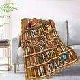 thumbnail image 4 of Book Lovers Gifts Book Blanket for Women, Librarian Gift Reading Throw Blanket Book Club Gifts for Readers Flannel Blanket for Bookworm Birthday Christmas Thanksgiving, 60"x50", 4 of 6