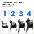 thumbnail image 5 of edx 1 Pack Mesh Back Stacking Arm Chairs, Guest Reception Chairs, Ergonomic Office Chair with Armrests, Black, 5 of 7