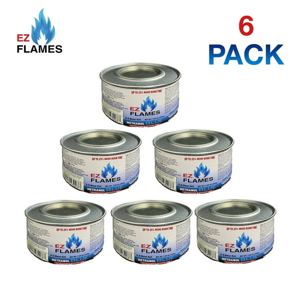 EZ Flame Methanol Blue 2.5 Hour Gel 7.05 Ounce-(6 Pack)
