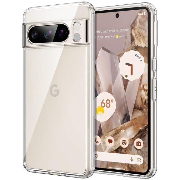 JETech Case for Google Pixel 8 Pro 6.7-Inch 2023, Non-Yellowing Shockproof Bumper Protective Phone Cover, Anti-Scratch Hard PC Back (Clear)
