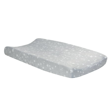 UPC: 0084122730502 | Lambs & Ivy Milky Way Gray/White Stars Minky Baby Changing Pad Cover