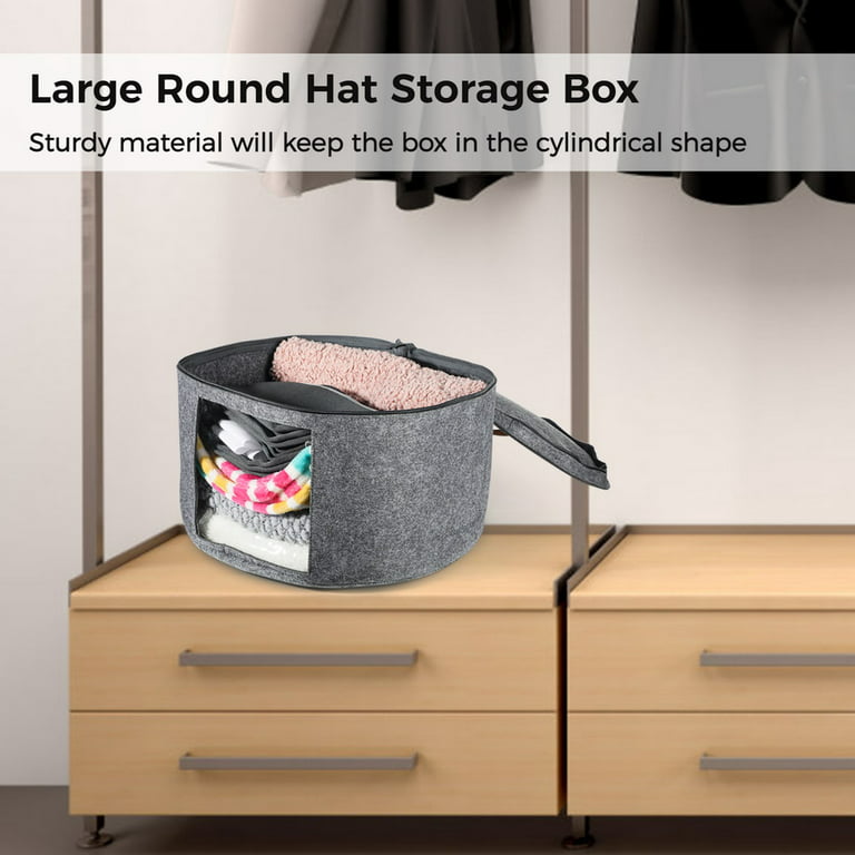 Hat Box Organizer 17 Diameter For Women Men Storage Travel Hat Case Large  C8L4