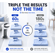 Hicloud Vacuum Steamer, Handheld Travel Garment Steamer for Clothes, 2500Pa Suction for Clothes Grips, Steaming & Ironing 2 In 1, 3 Modes
